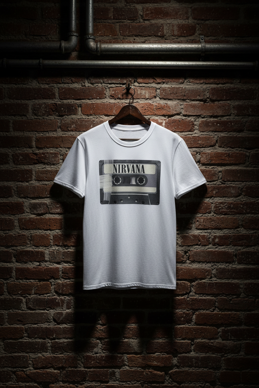 Nirvana Cassette T-Shirt — Vintage Grunge Band Tee