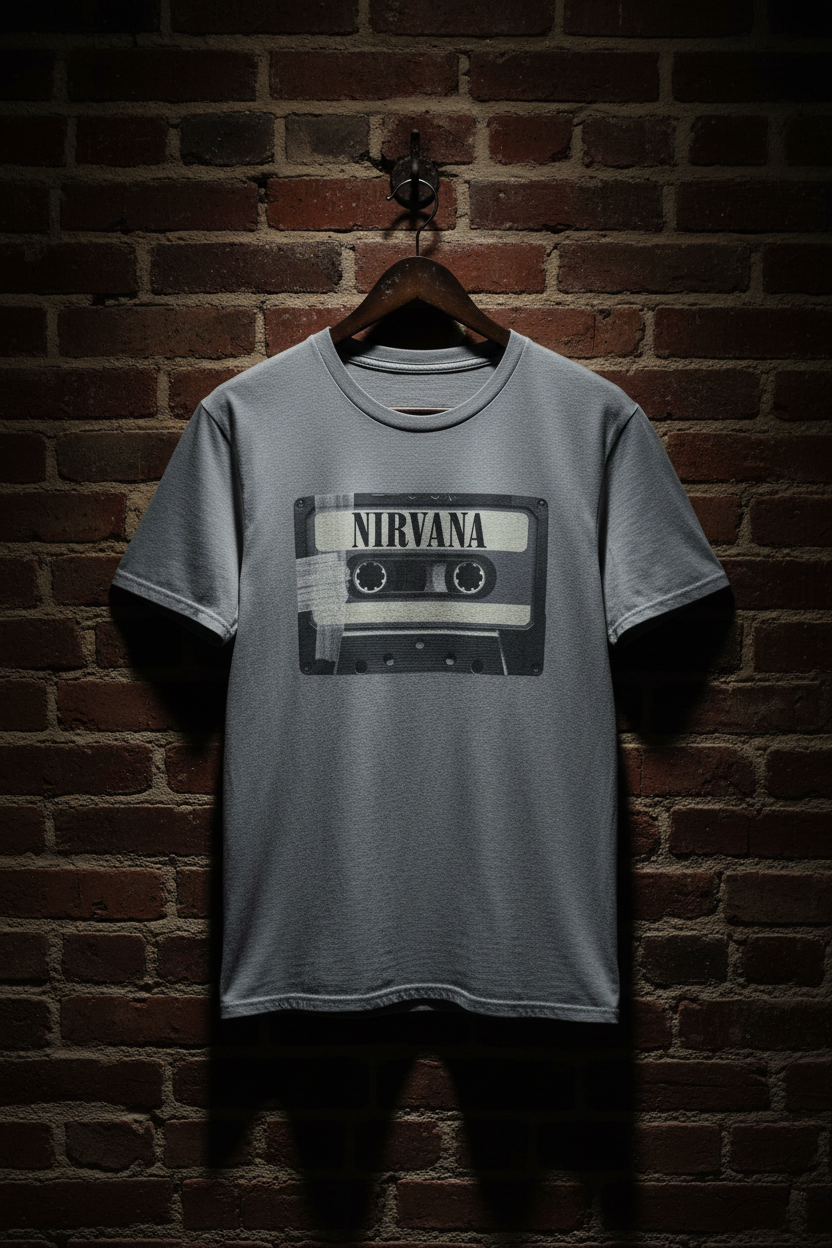 Nirvana Cassette T-Shirt — Vintage Grunge Band Tee