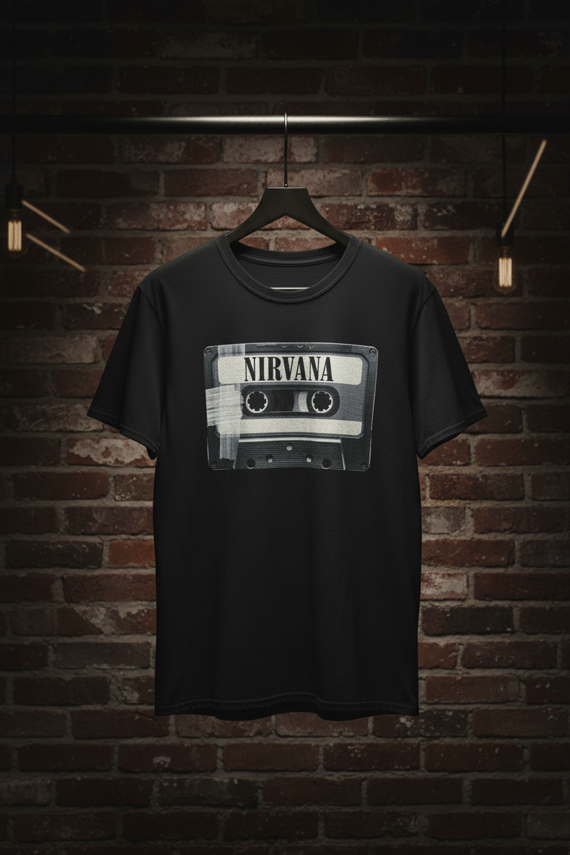 Nirvana Cassette T-Shirt — Vintage Grunge Band Tee