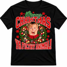 T-shirt de Natal Merry Christmas Ya Filthy Animal