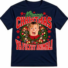 T-shirt de Natal Merry Christmas Ya Filthy Animal