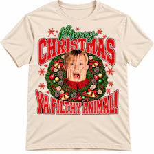 T-shirt de Natal Merry Christmas Ya Filthy Animal