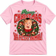 T-shirt de Natal Merry Christmas Ya Filthy Animal