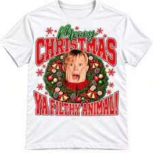 T-shirt de Natal Merry Christmas Ya Filthy Animal