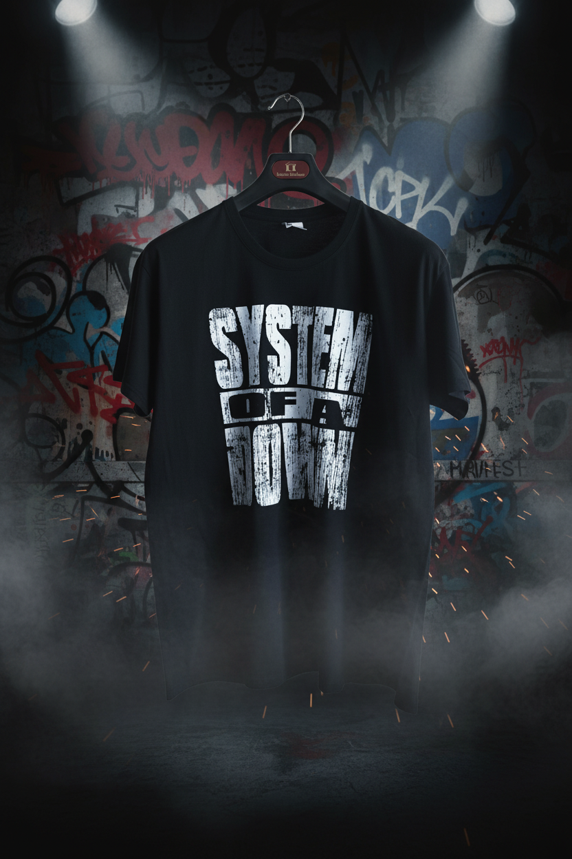 T-shirt SOAD white — frontal urban