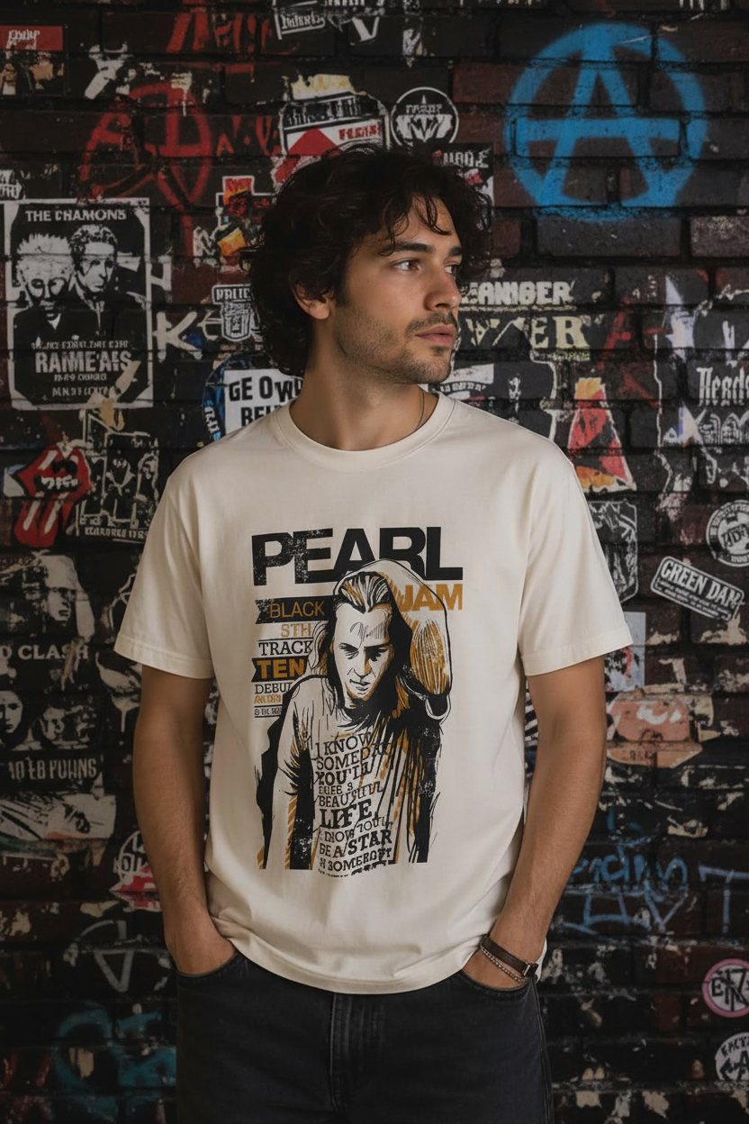 Pearl Jam Ten T-Shirt - pessoa fundo rock