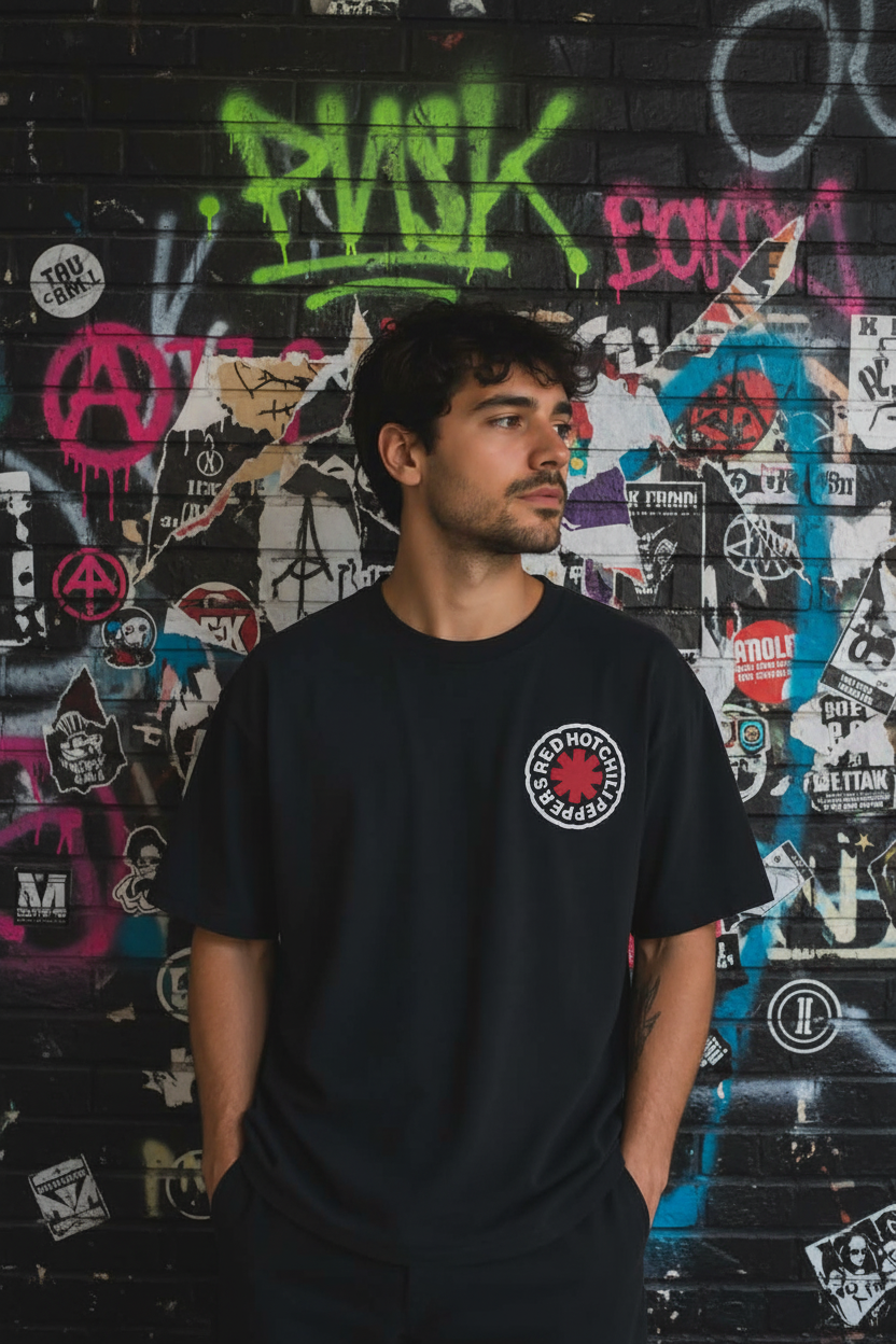Red Hot Chili Peppers Tee - pessoa fundo rock