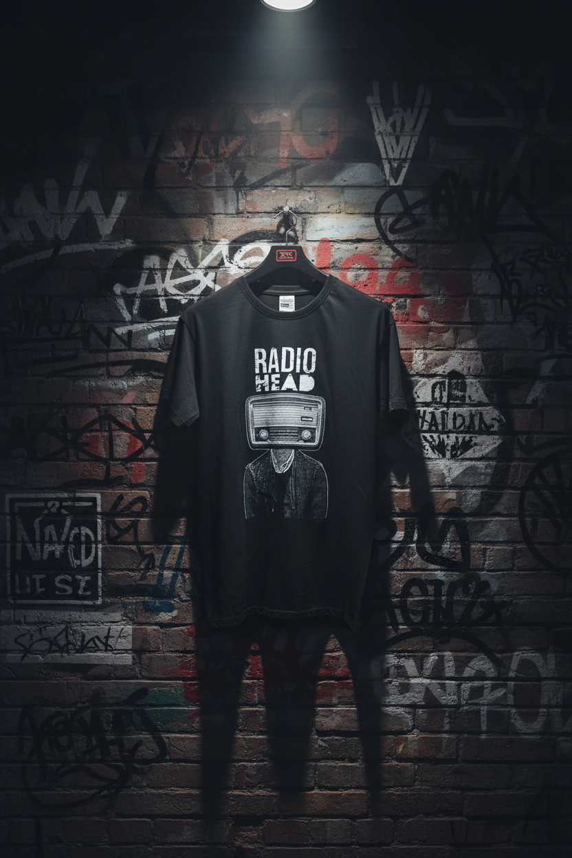 T-shirt Radiohead — pendurada graffiti