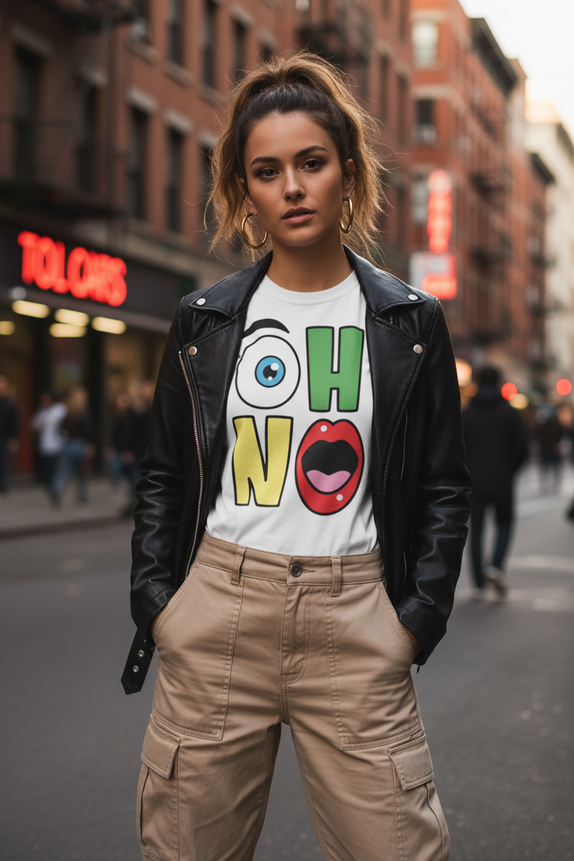 OH NO streetwear feminino leather