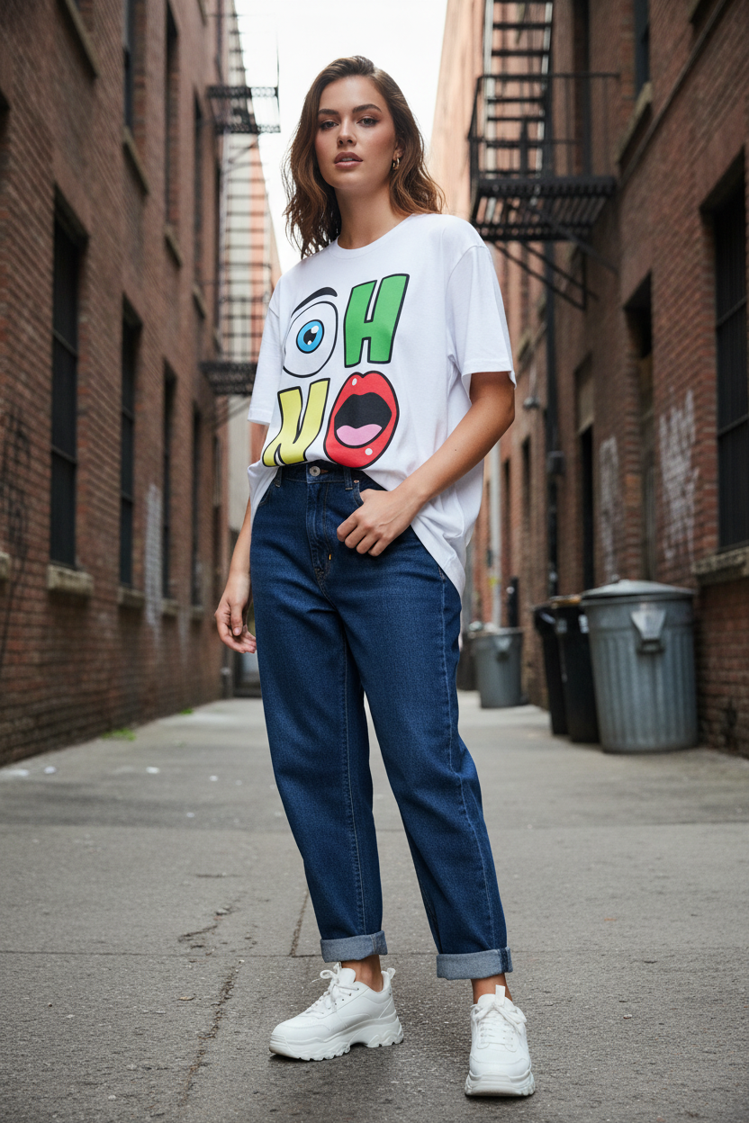 OH NO streetwear feminino oversized