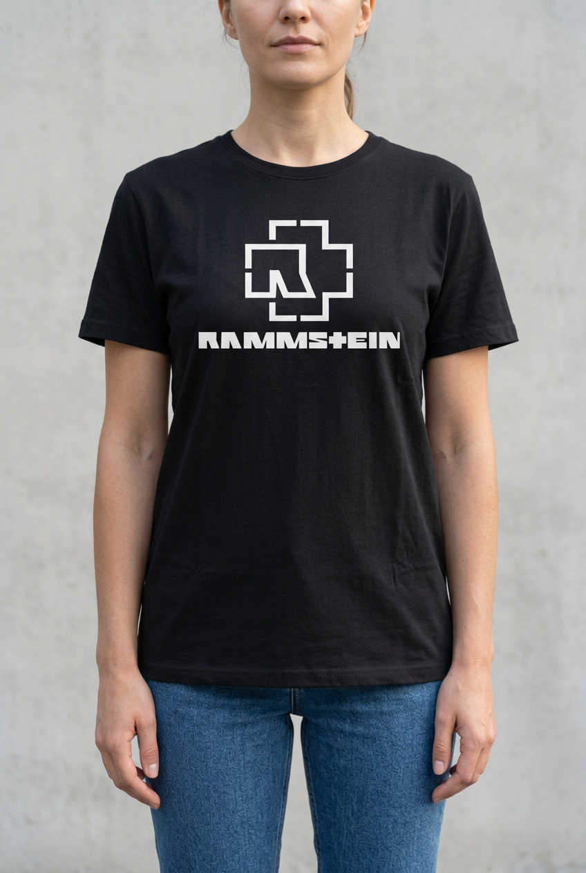 T-shirt Rammstein vestida por uma modelo