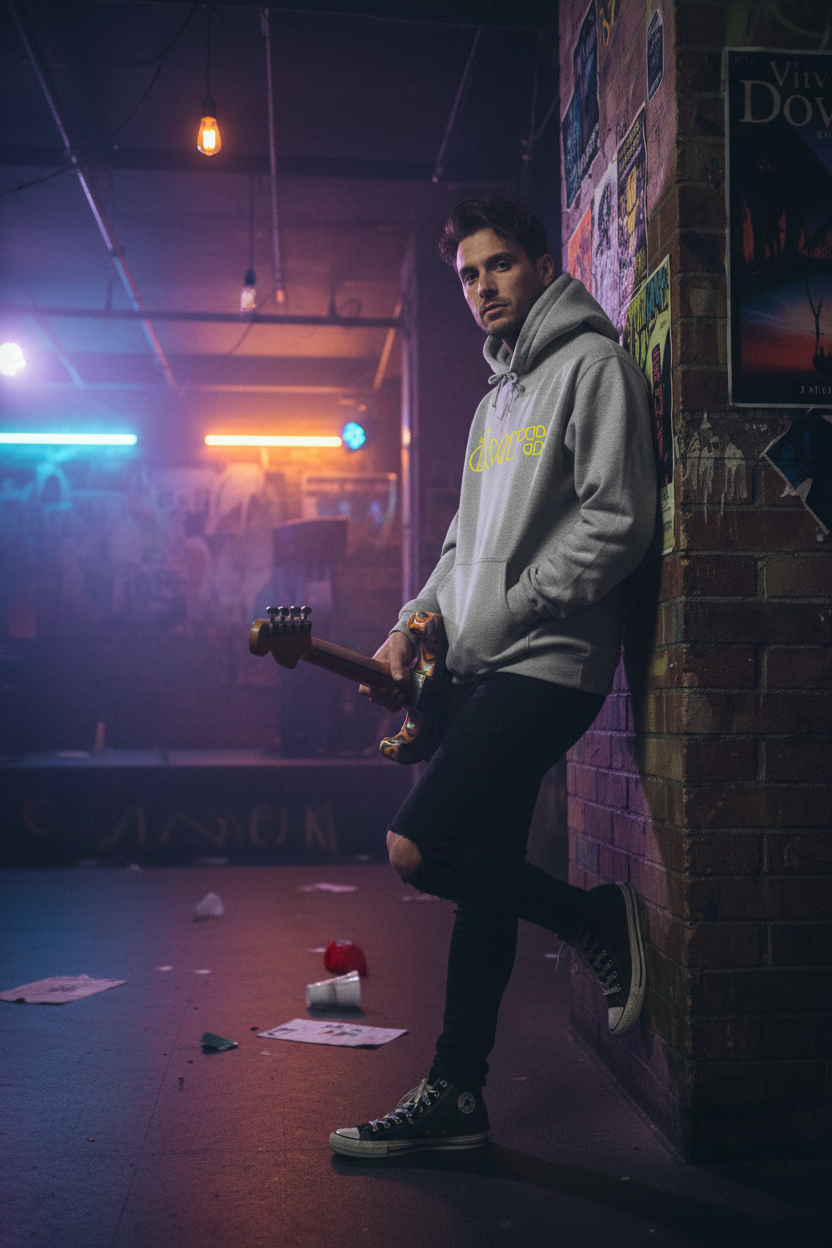 The Doors Hoodie Cinzento Modelo